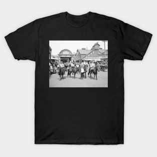 Pony Riders at Coney Island, 1904. Vintage Photo T-Shirt